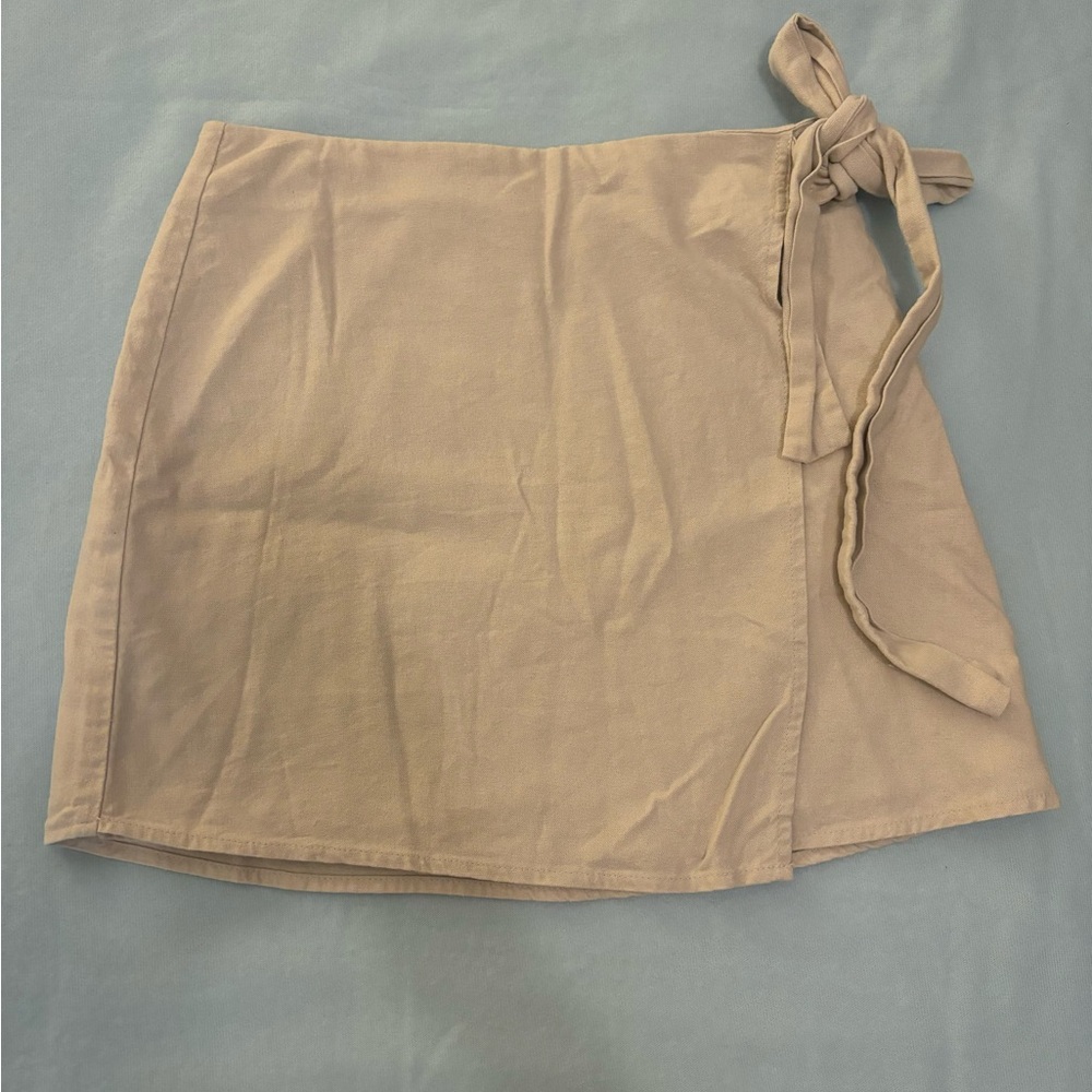 Forever 21 linen blend tan skirt